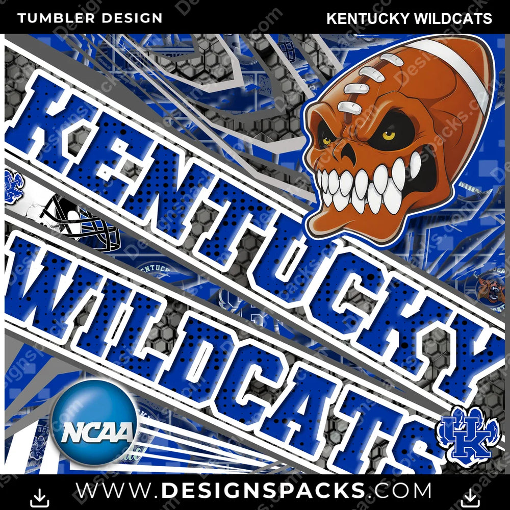 College Sport Angry Sports Kentucky Wildcats NCAA College Sport Tumbler Digital Wrap Design Download