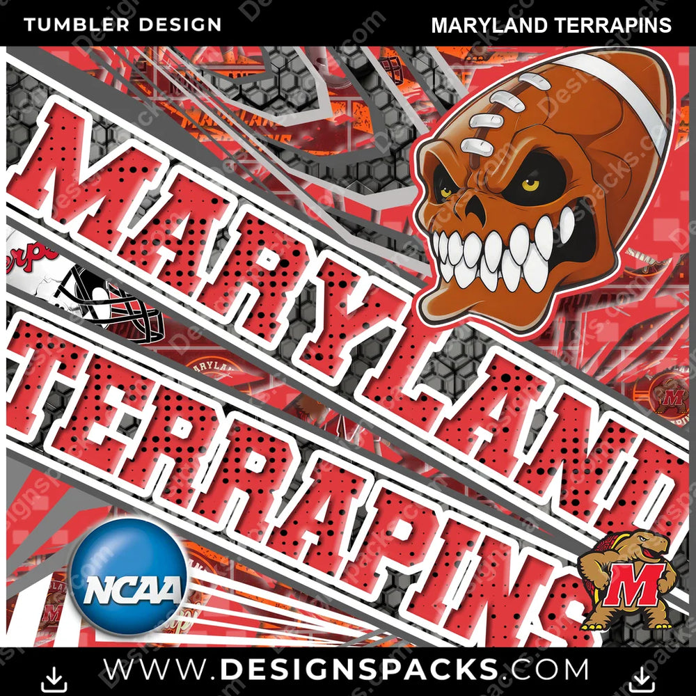 College Sport Angry Sports Maryland Terrapins NCAA College Sport Tumbler Digital Wrap Design Download