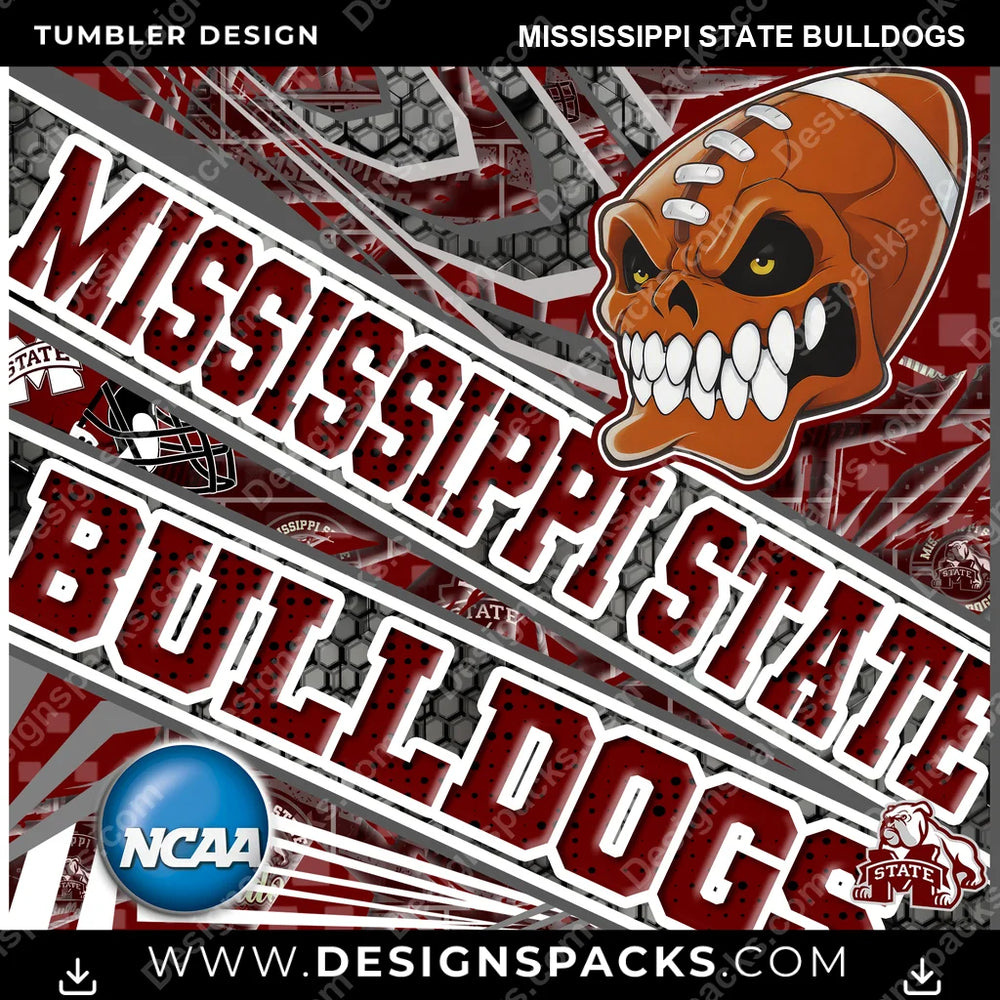 College Sport Angry Sports Mississippi State Bulldogs NCAA College Sport Tumbler Digital Wrap Design Download