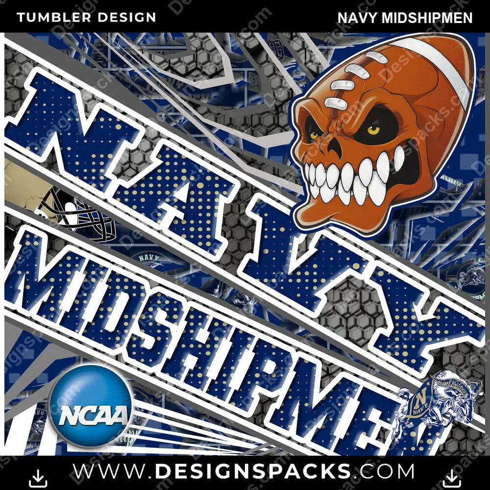 College Sport Angry Sports Navy Midshipmen NCAA College Sport Tumbler Digital Wrap Design Download