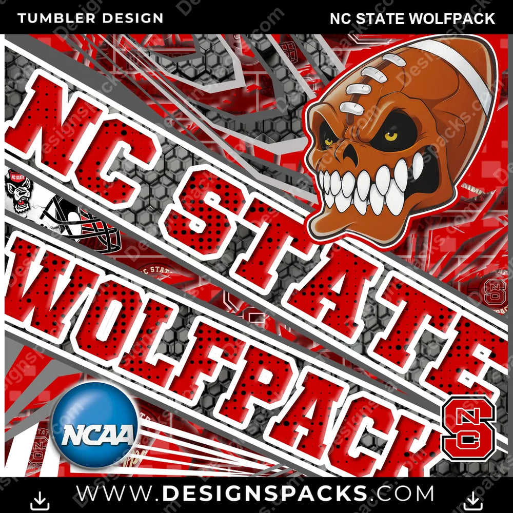 College Sport Angry Sports Nc State Wolfpack NCAA College Sport Tumbler Digital Wrap Design Download