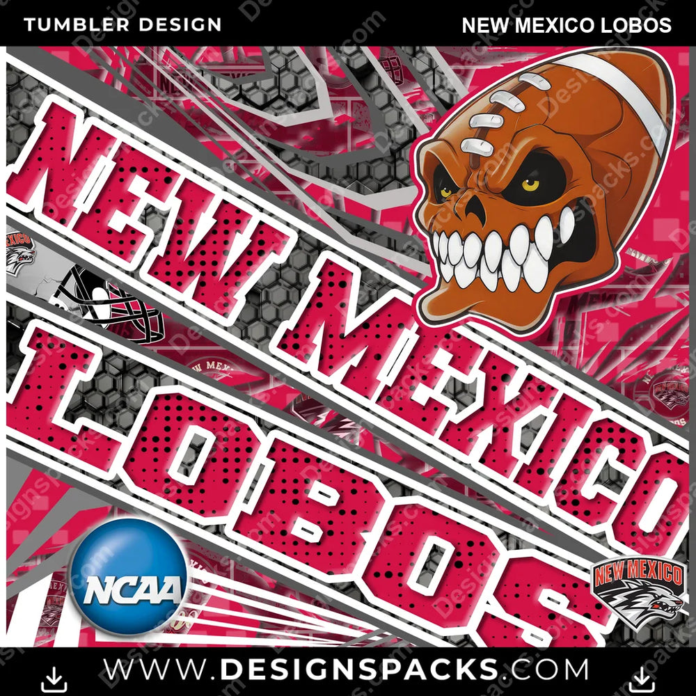 College Sport Angry Sports New Mexico Lobos NCAA College Sport Tumbler Digital Wrap Design Download