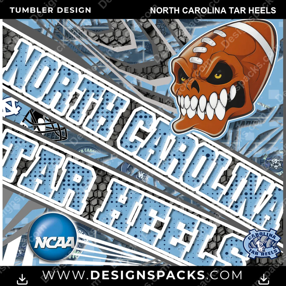 College Sport Angry Sports North Carolina Tar Heels NCAA College Sport Tumbler Digital Wrap Design Download