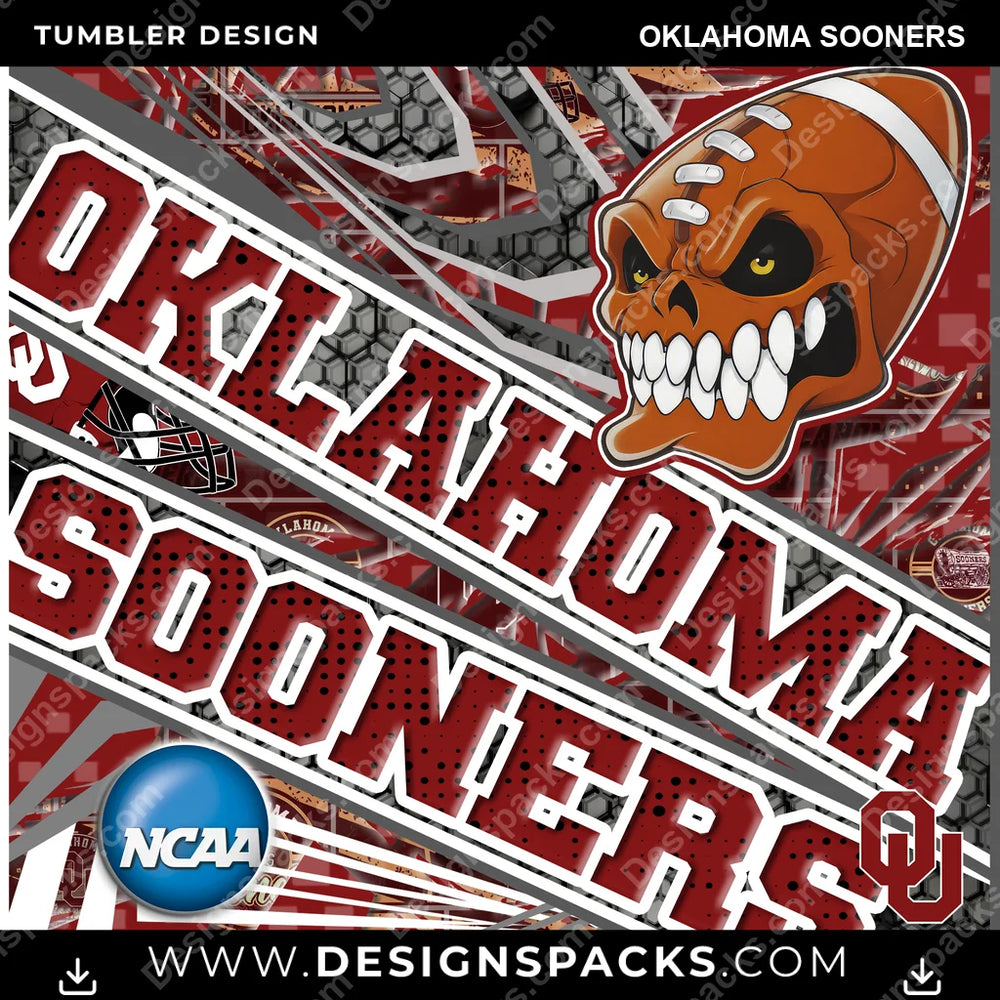 College Sport Angry Sports Oklahoma Sooners NCAA College Sport Tumbler Digital Wrap Design Download