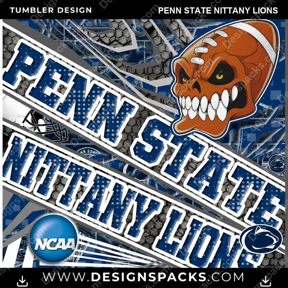 College Sport Angry Sports Penn State Nittany Lions NCAA College Sport Tumbler Digital Wrap Design Download