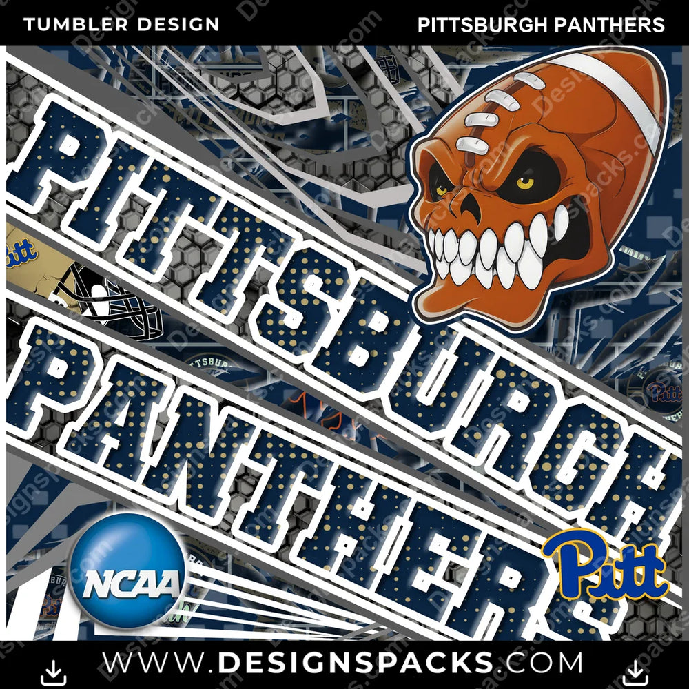 College Sport Angry Sports Pittsburgh Panthers NCAA College Sport Tumbler Digital Wrap Design Download