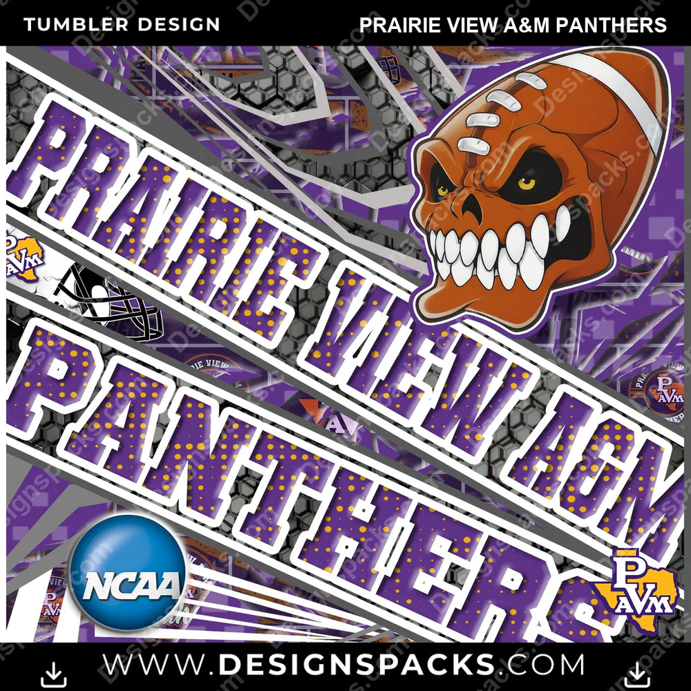 College Sport Angry Sports Prairie View A&M Panthers NCAA College Sport Tumbler Digital Wrap Design Download