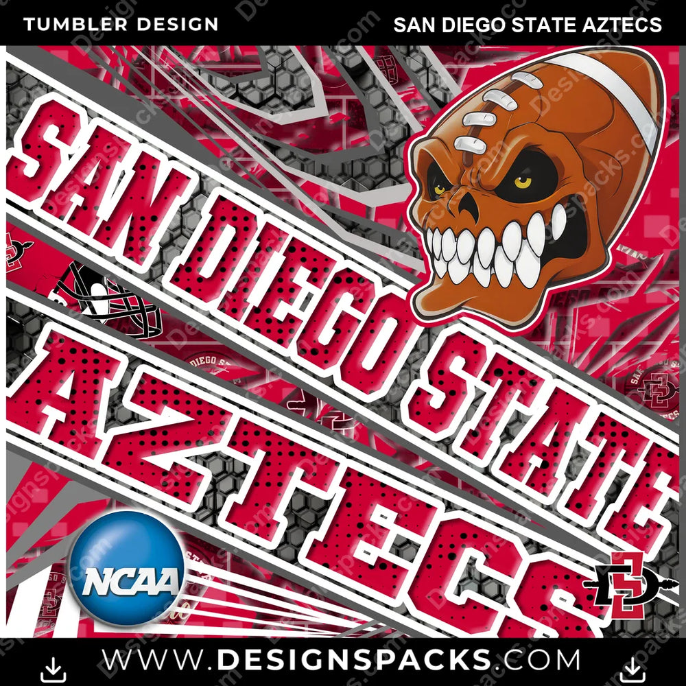 College Sport Angry Sports San Diego State Aztecs NCAA College Sport Tumbler Digital Wrap Design Download