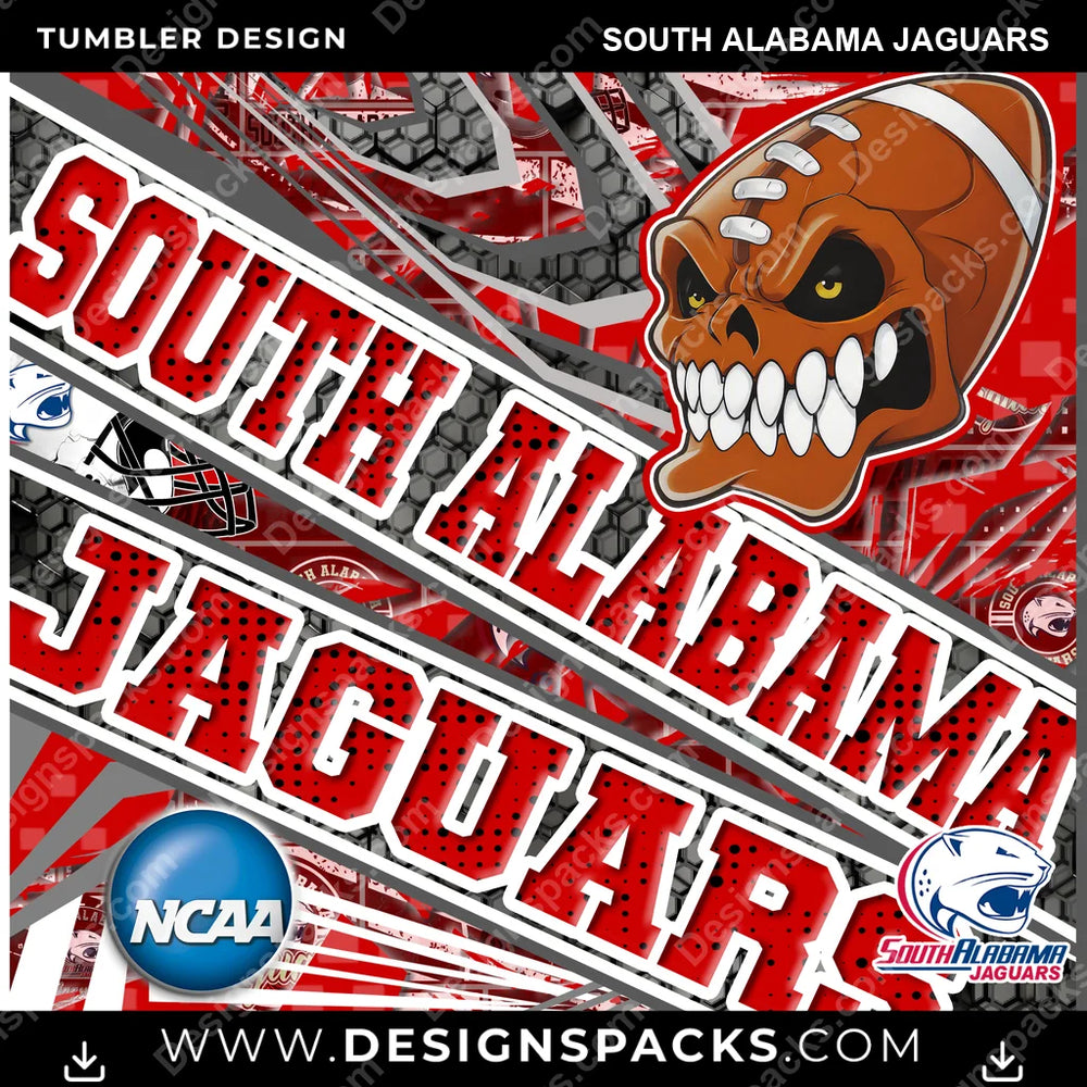 College Sport Angry Sports South Alabama Jaguars NCAA College Sport Tumbler Digital Wrap Design Download