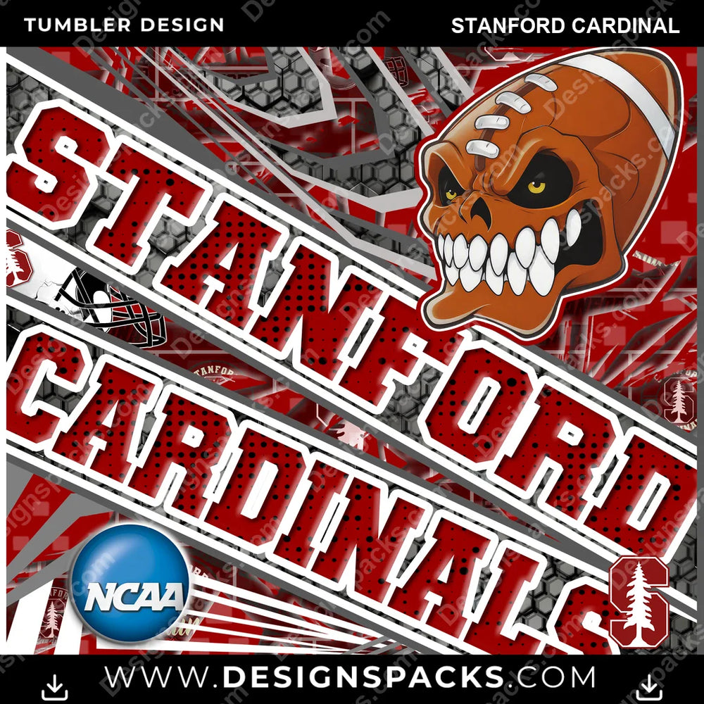 College Sport Angry Sports Stanford Cardinal NCAA College Sport Tumbler Digital Wrap Design Download