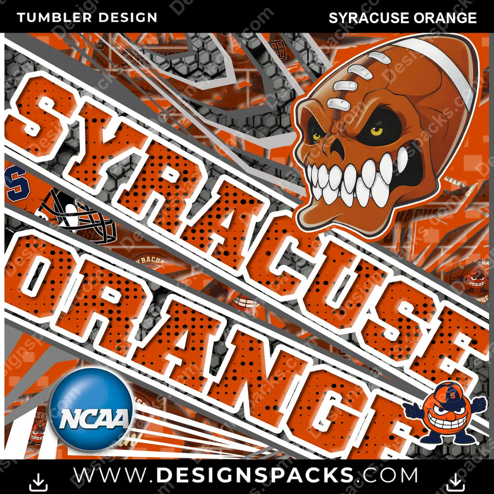 College Sport Angry Sports Syracuse Orange NCAA College Sport Tumbler Digital Wrap Design Download