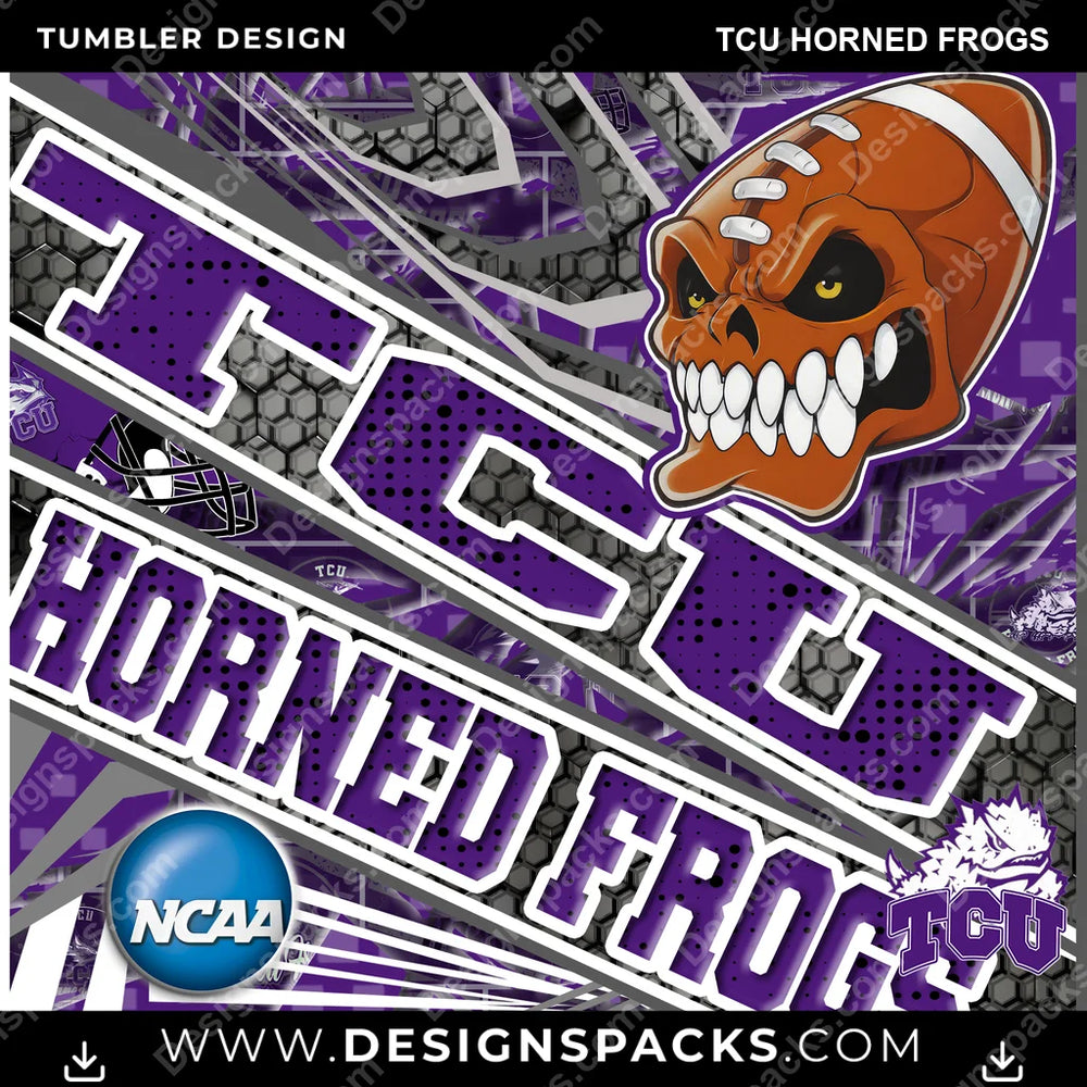 College Sport Angry Sports TCU Horned Frogs NCAA College Sport Tumbler Digital Wrap Design Download