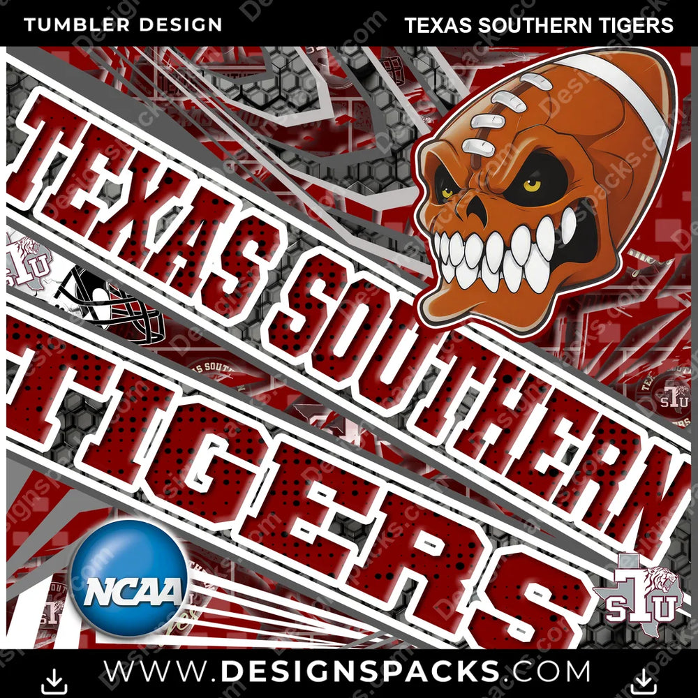 College Sport Angry Sports Texas Southern Tigers NCAA College Sport Tumbler Digital Wrap Design Download