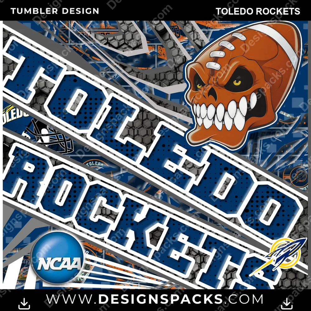 College Sport Angry Sports Toledo Rockets NCAA College Sport Tumbler Digital Wrap Design Download