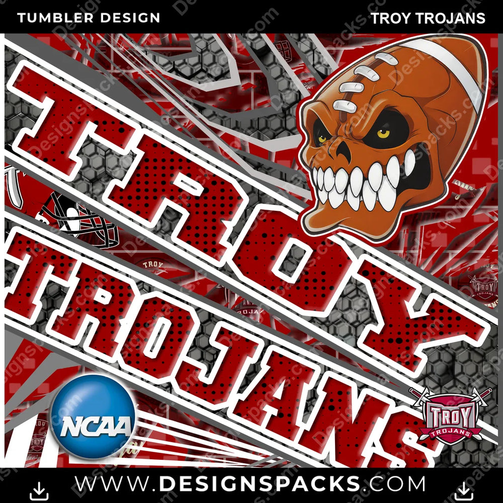 College Sport Angry Sports Troy Trojans NCAA College Sport Tumbler Digital Wrap Design Download
