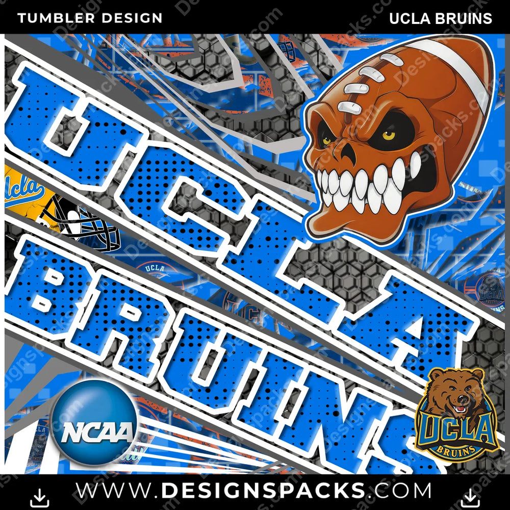 College Sport Angry Sports UCLA Bruins NCAA College Sport Tumbler Digital Wrap Design Download