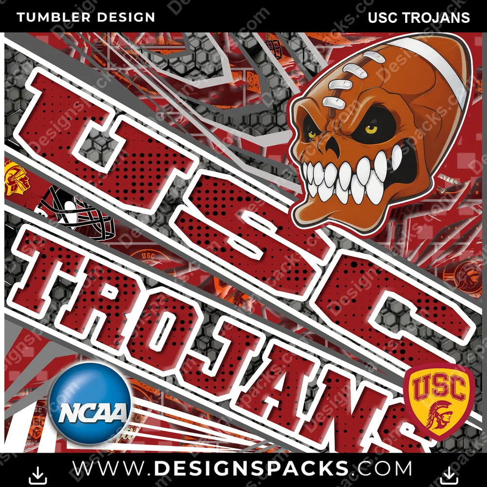 College Sport Angry Sports USC Trojans NCAA College Sport Tumbler Digital Wrap Design Download