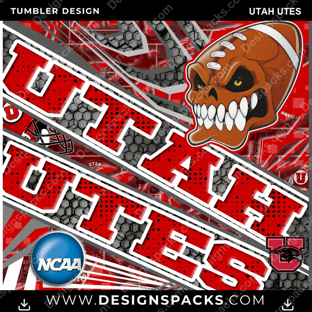 College Sport Angry Sports Utah Utes NCAA College Sport Tumbler Digital Wrap Design Download