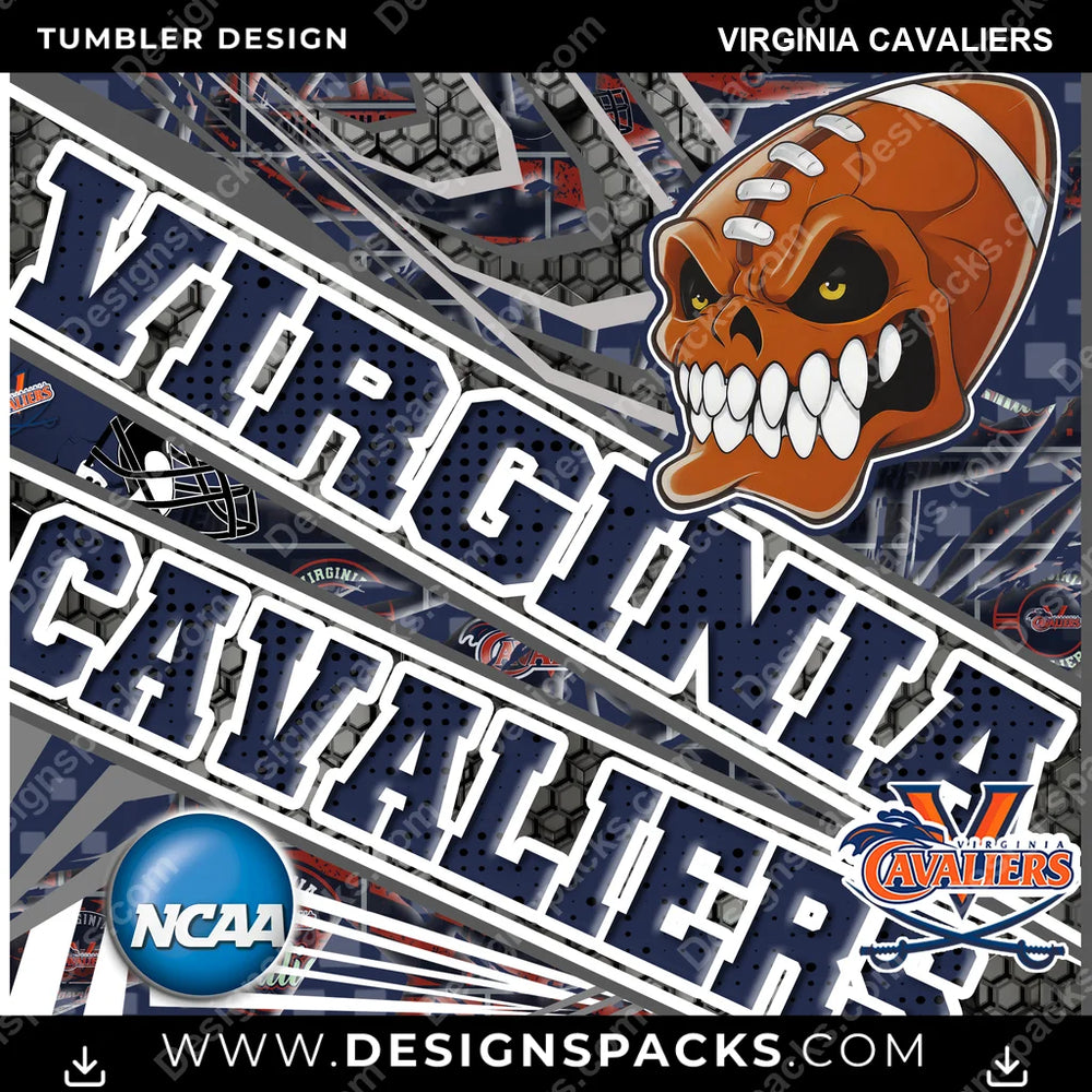 College Sport Angry Sports Virginia Cavaliers NCAA College Sport Tumbler Digital Wrap Design Download