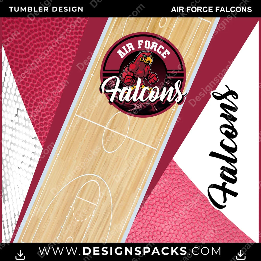 College Sport BB Court Air Force Falcons NCAA College Sport Tumbler Digital Wrap Design Download