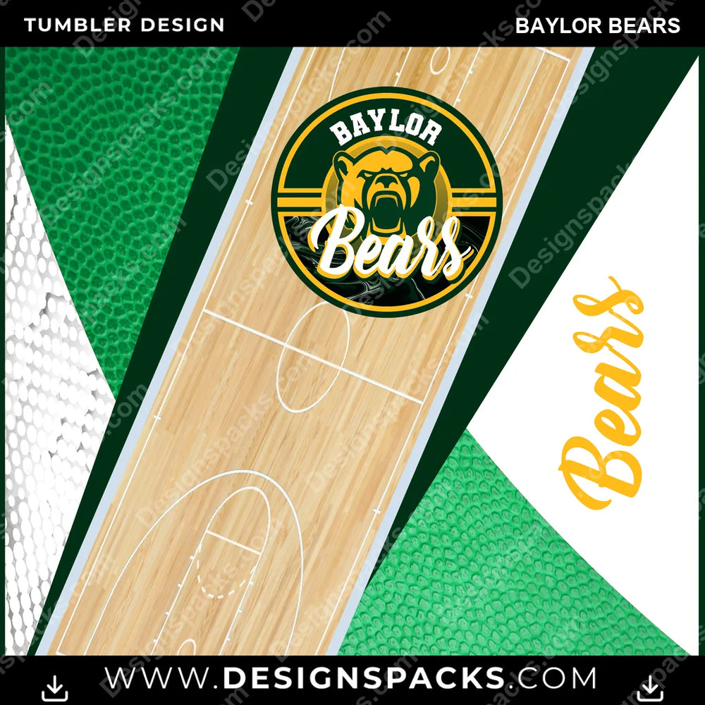 College Sport BB Court Baylor Bears NCAA College Sport Tumbler Digital Wrap Design Download