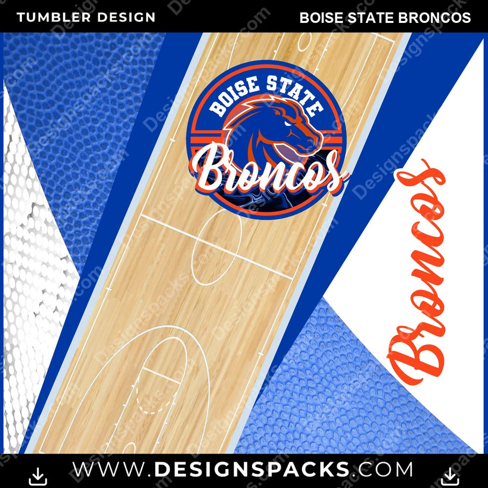 College Sport BB Court Boise State Broncos NCAA College Sport Tumbler Digital Wrap Design Download