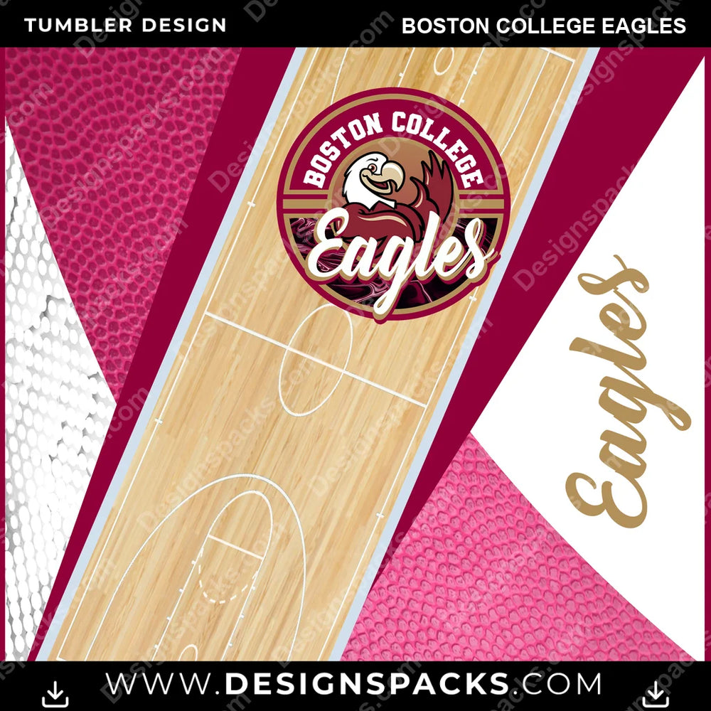 College Sport BB Court Boston College Eagles NCAA College Sport Tumbler Digital Wrap Design Download