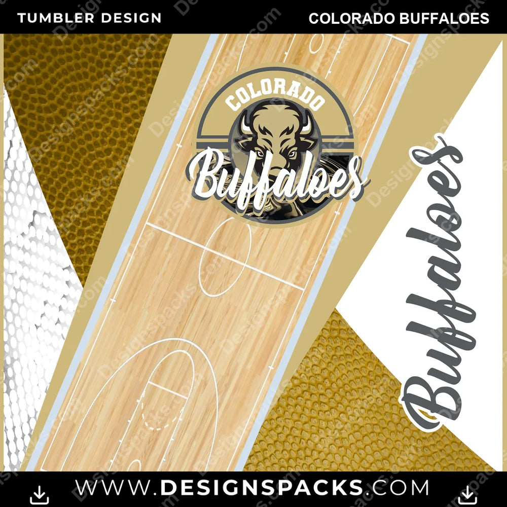 College Sport BB Court Colorado Buffaloes NCAA College Sport Tumbler Digital Wrap Design Download
