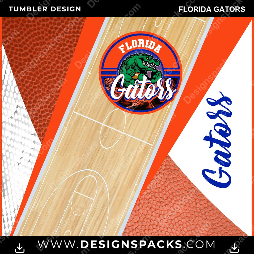 College Sport BB Court Florida Gators NCAA College Sport Tumbler Digital Wrap Design Download