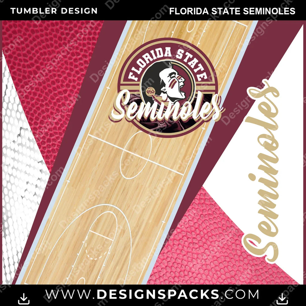 College Sport BB Court Florida State Seminoles NCAA College Sport Tumbler Digital Wrap Design Download
