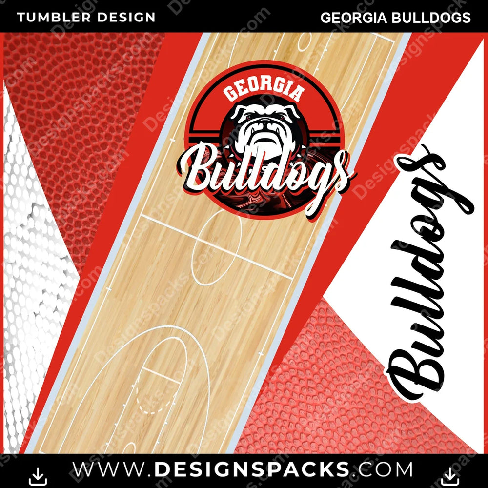 College Sport BB Court Georgia Bulldogs NCAA College Sport Tumbler Digital Wrap Design Download