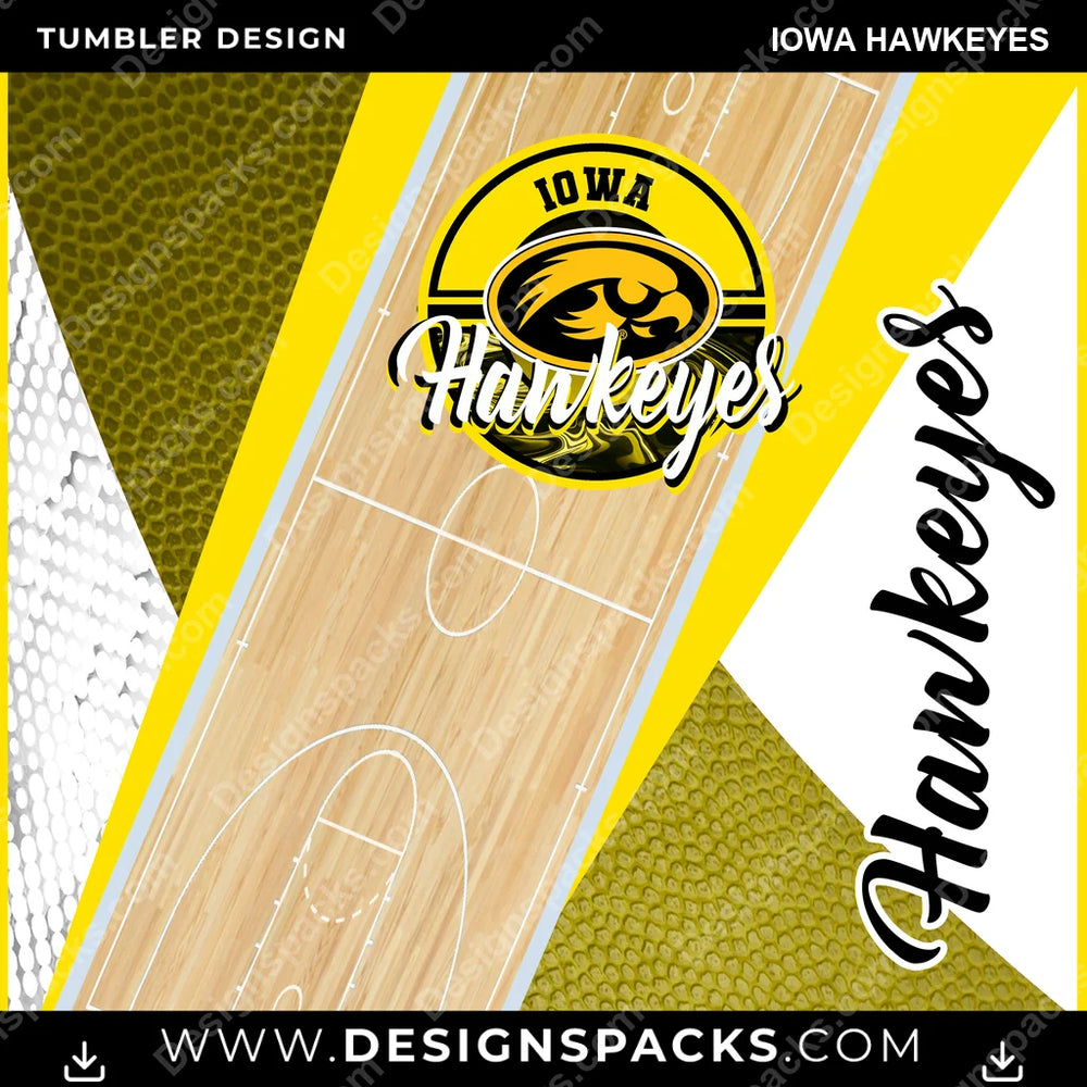 College Sport BB Court Iowa Hawkeyes NCAA College Sport Tumbler Digital Wrap Design Download