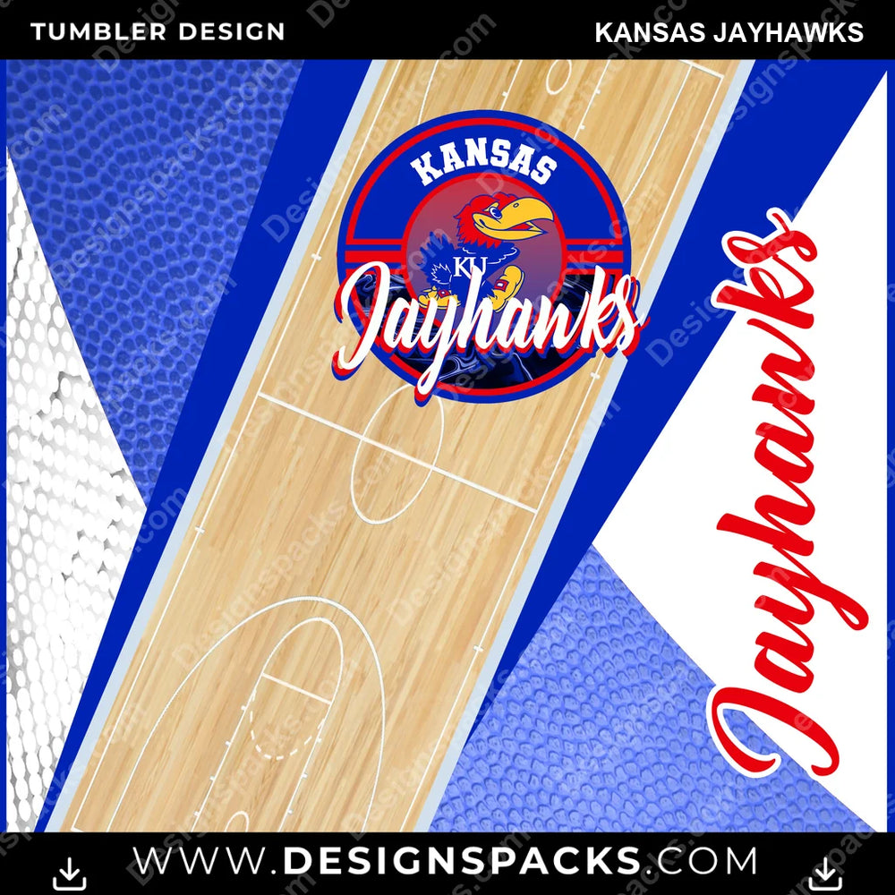 College Sport BB Court Kansas Jayhawks NCAA College Sport Tumbler Digital Wrap Design Download
