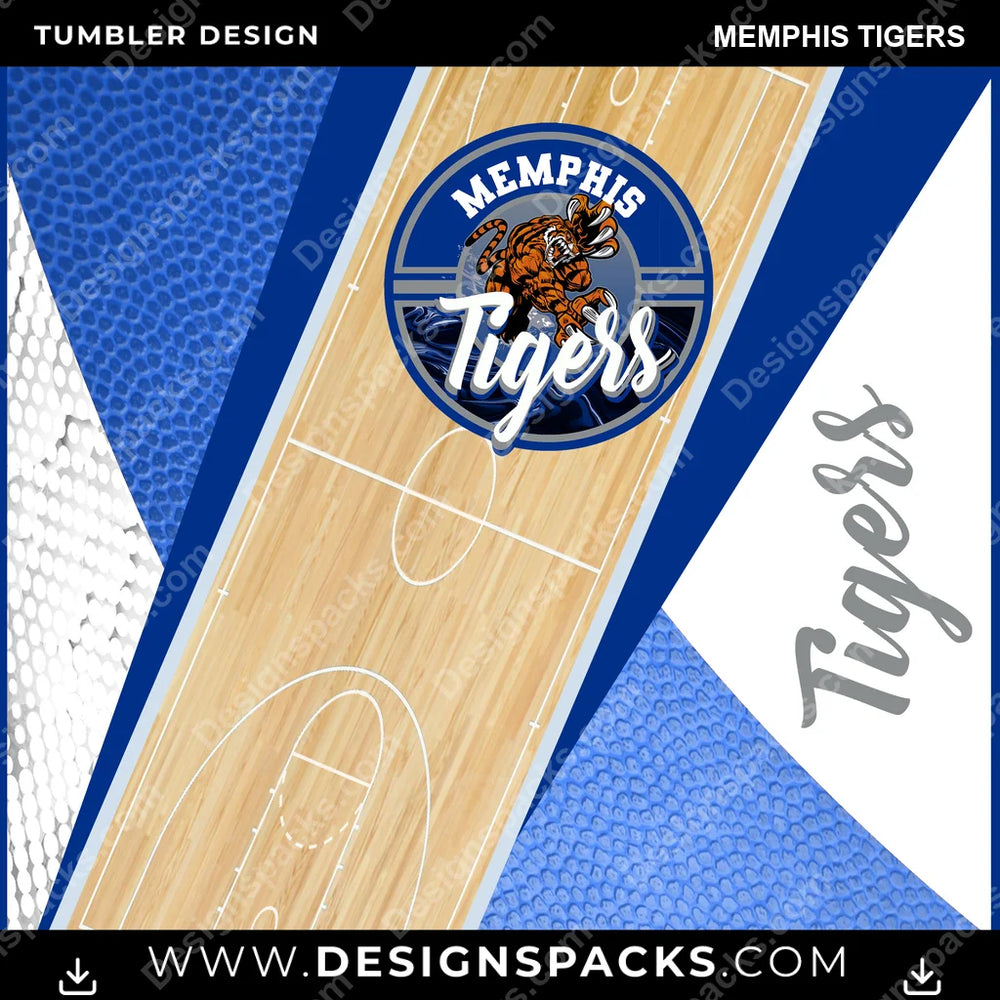College Sport BB Court Memphis Tigers NCAA College Sport Tumbler Digital Wrap Design Download