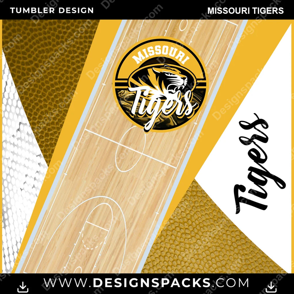 College Sport BB Court Missouri Tigers NCAA College Sport Tumbler Digital Wrap Design Download