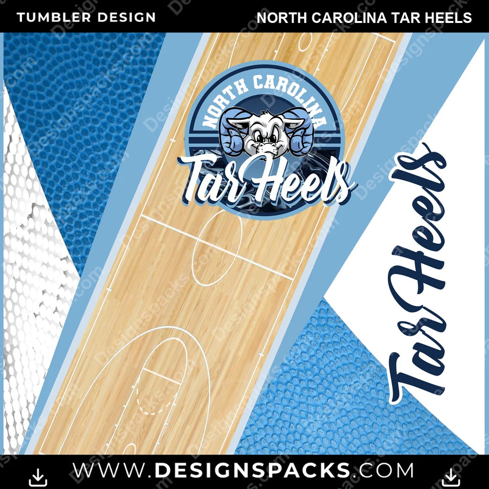 College Sport BB Court North Carolina Tar Heels NCAA College Sport Tumbler Digital Wrap Design Download