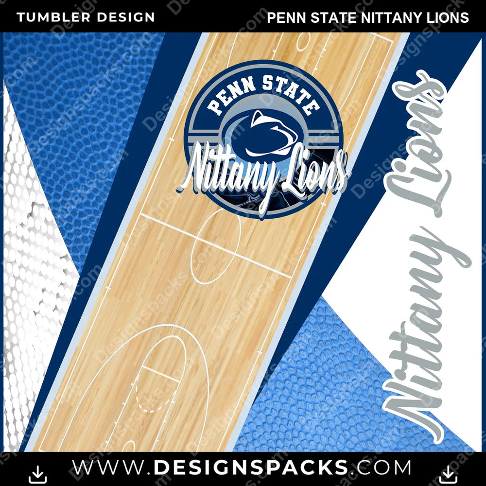 College Sport BB Court Penn State Nittany Lions NCAA College Sport Tumbler Digital Wrap Design Download