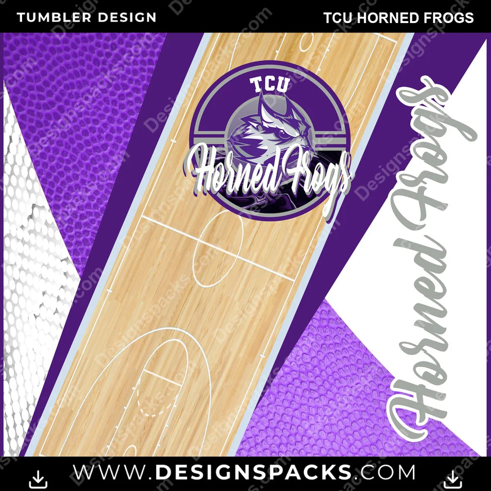 College Sport BB Court TCU Horned Frogs NCAA College Sport Tumbler Digital Wrap Design Download