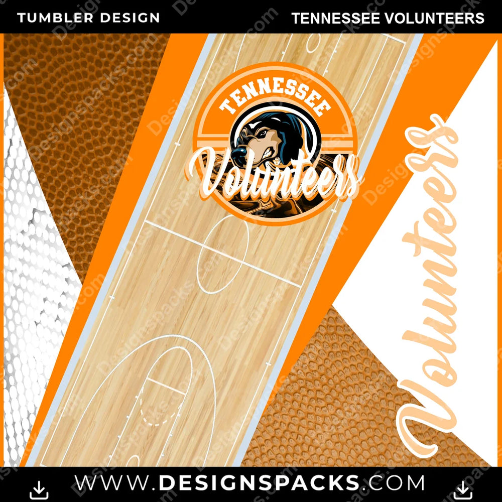 College Sport BB Court Tennessee Volunteers NCAA College Sport Tumbler Digital Wrap Design Download