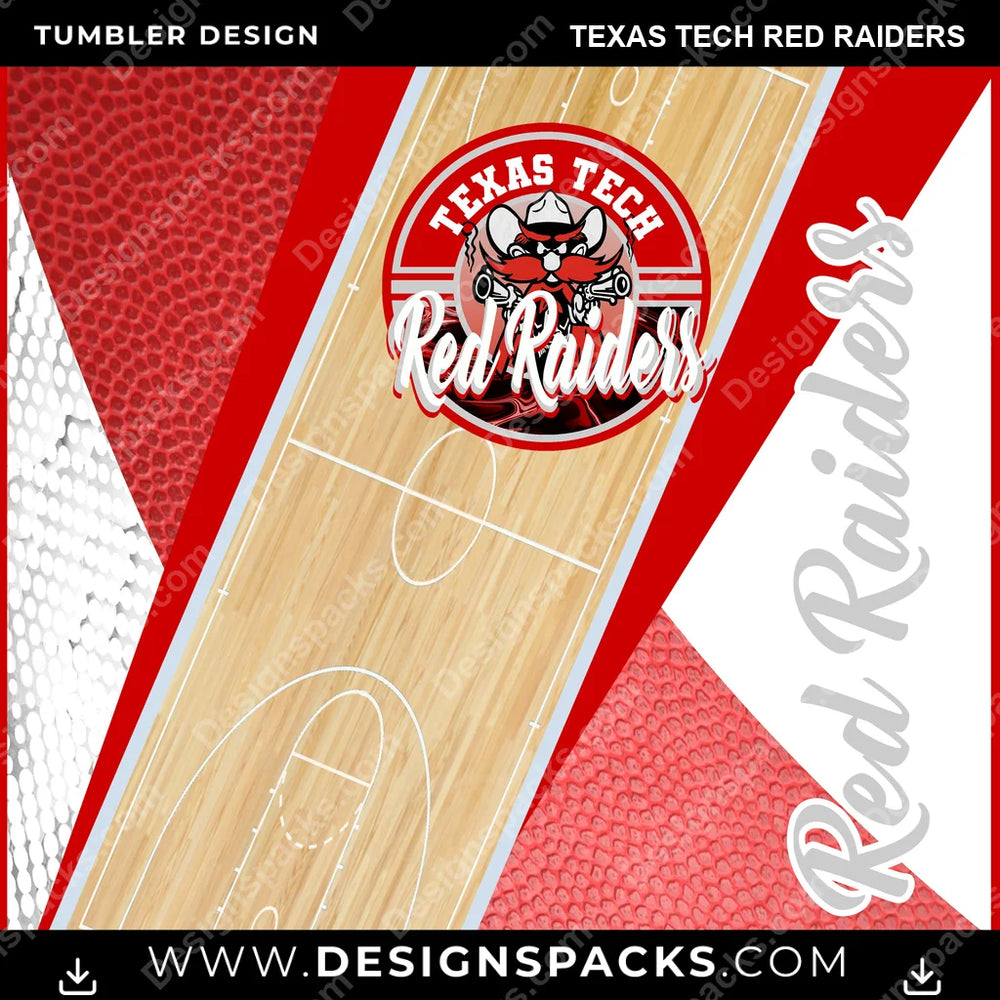 College Sport BB Court Texas Tech Red Raiders NCAA College Sport Tumbler Digital Wrap Design Download