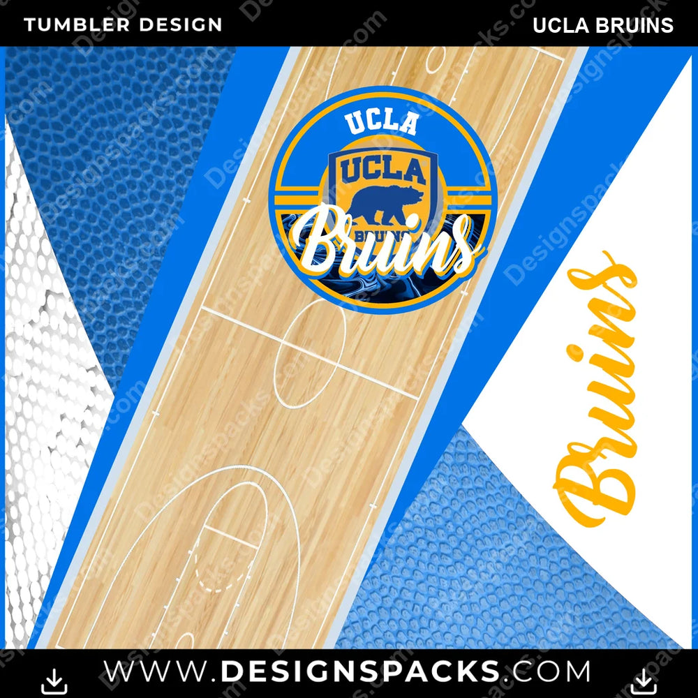 College Sport BB Court UCLA Bruins NCAA College Sport Tumbler Digital Wrap Design Download