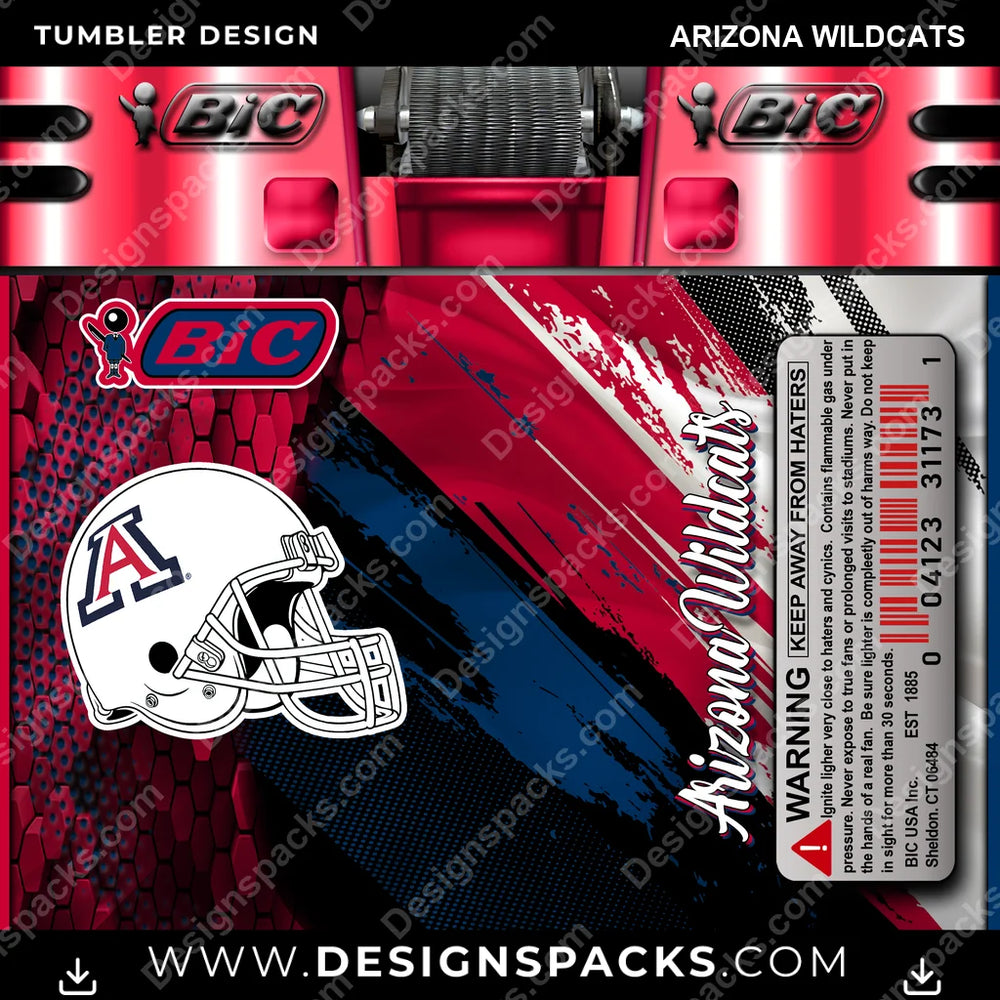 College Sport BIC Lighter Arizona Wildcats NCAA College Sport Tumbler Digital Wrap Design Download