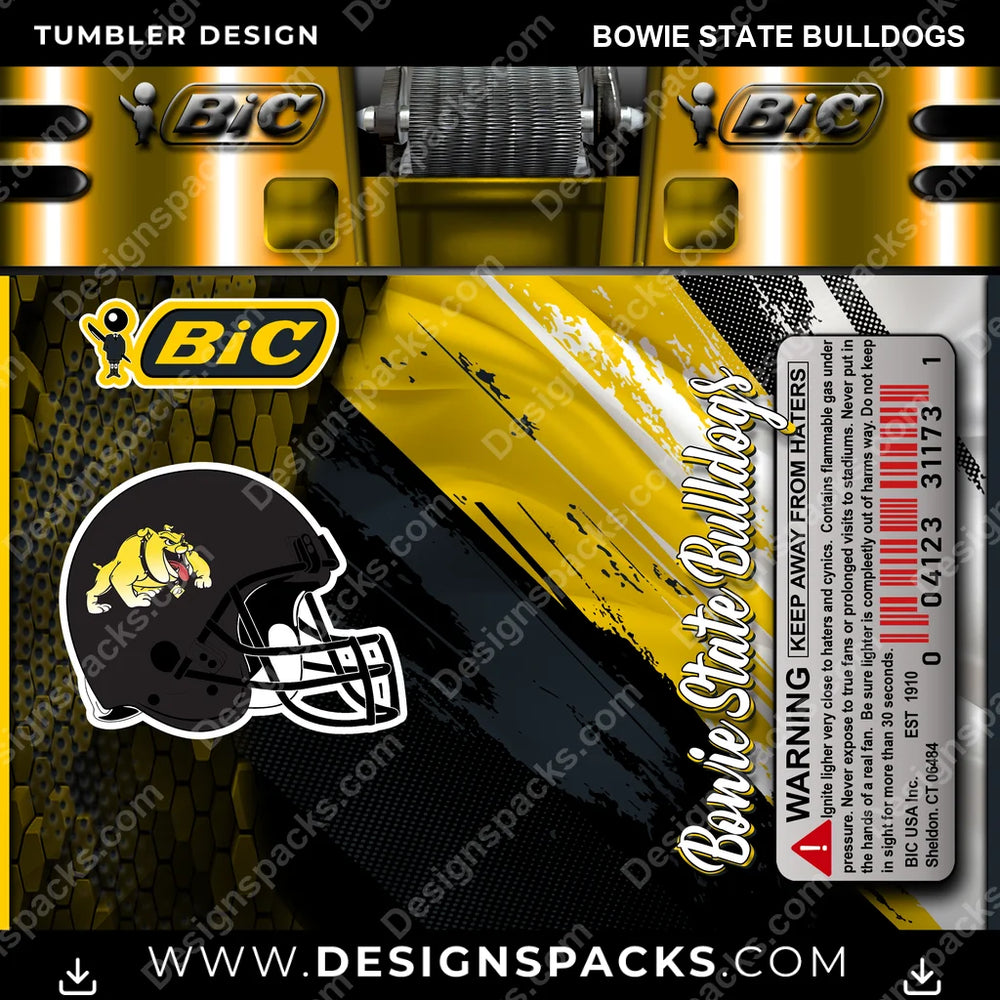 College Sport BIC Lighter Bowie State Bulldogs NCAA College Sport Tumbler Digital Wrap Design Download