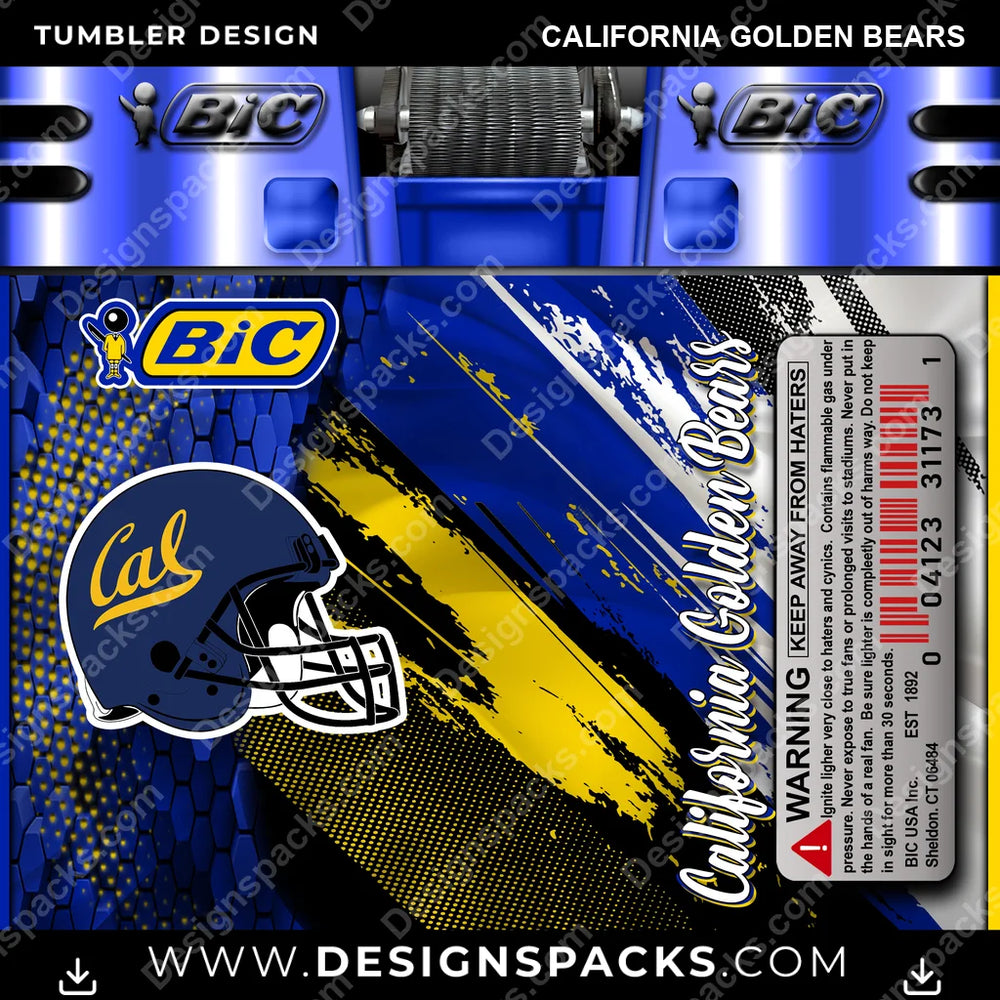 College Sport BIC Lighter California Golden Bears NCAA College Sport Tumbler Digital Wrap Design Download