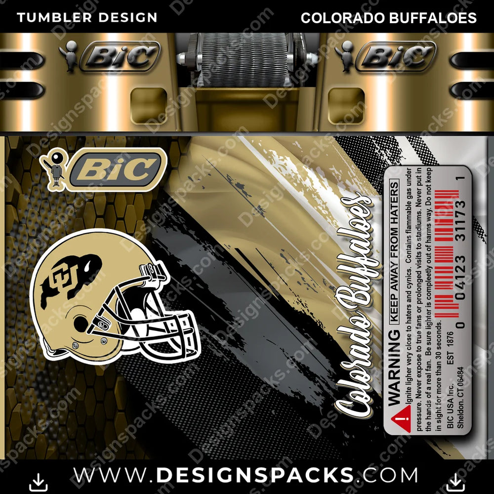 College Sport BIC Lighter Colorado Buffaloes NCAA College Sport Tumbler Digital Wrap Design Download