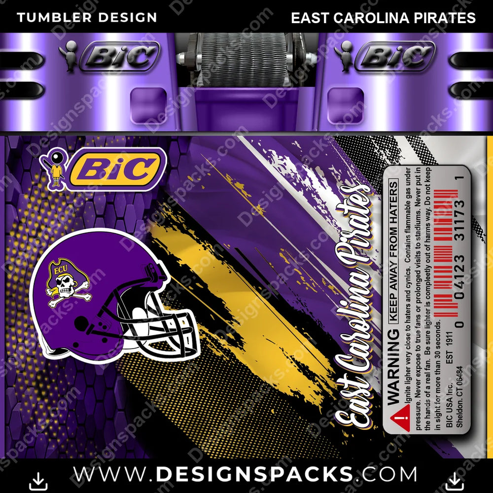 College Sport BIC Lighter East Carolina Pirates NCAA College Sport Tumbler Digital Wrap Design Download