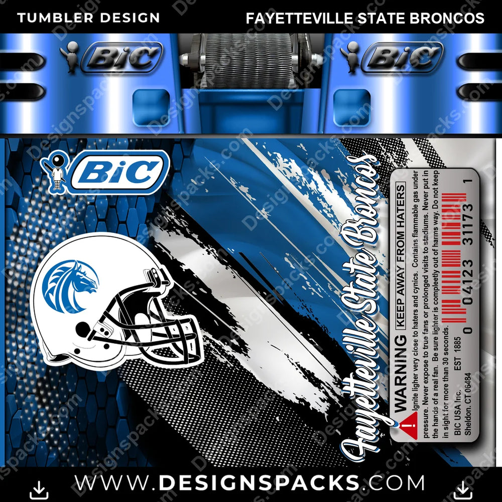 College Sport BIC Lighter Fayetteville State Broncos NCAA College Sport Tumbler Digital Wrap Design Download