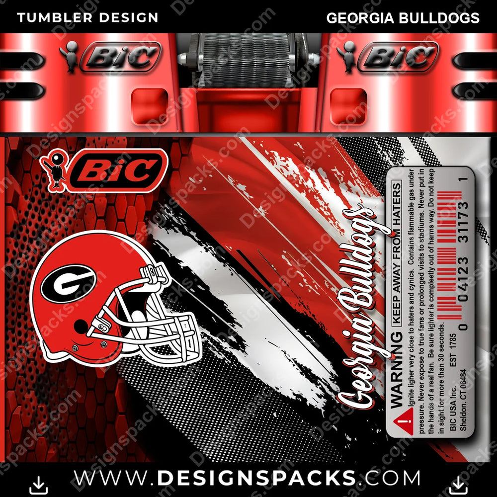 College Sport BIC Lighter Georgia Bulldogs NCAA College Sport Tumbler Digital Wrap Design Download