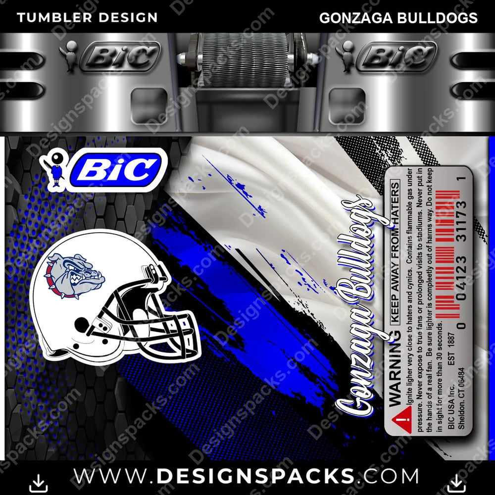 College Sport BIC Lighter Gonzaga Bulldogs NCAA College Sport Tumbler Digital Wrap Design Download