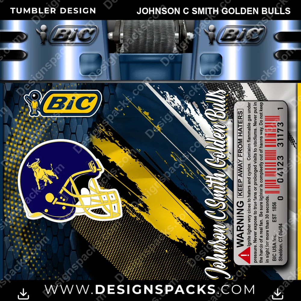 College Sport BIC Lighter Johnson C Smith Golden Bulls NCAA College Sport Tumbler Digital Wrap Design Download